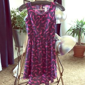 Purple and pink high to low dress